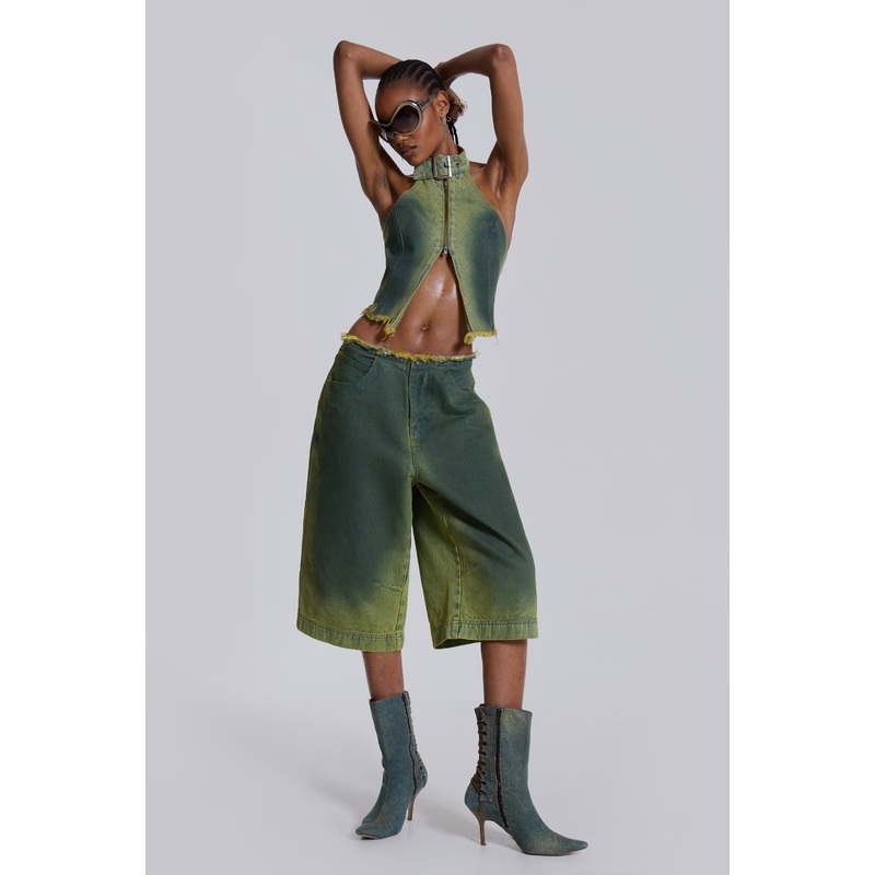 Toxic Denim Top UK 4 Green