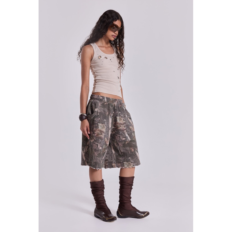 Woodland Camo Monster Jogger Shorts XXS Camo
