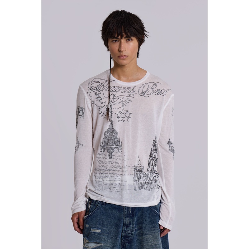 Archangel Mist Long Sleeve Top XXS White