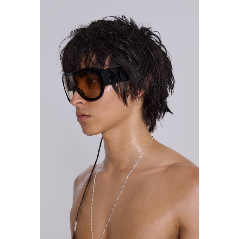Noctra XL Stud Sunglasses in Amber ONE SIZE Orange