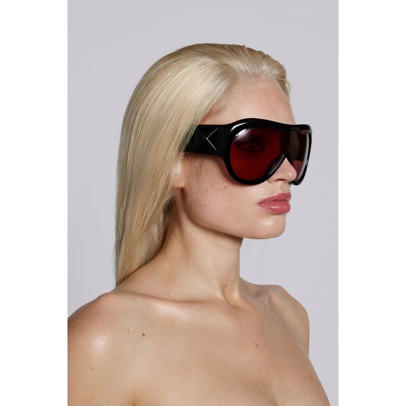 Noctra XL Stud Sunglasses in Damson ONE SIZE Burgundy
