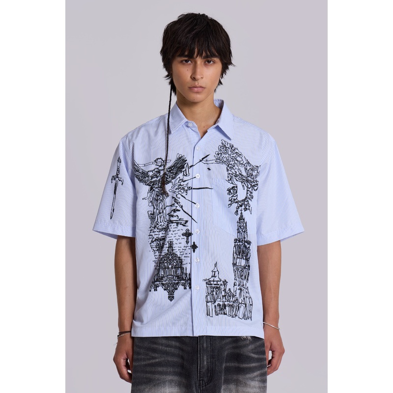 Sketch Pinstripe Shirt XXS Blue