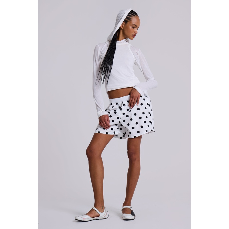 White Polka Boxers S/M White