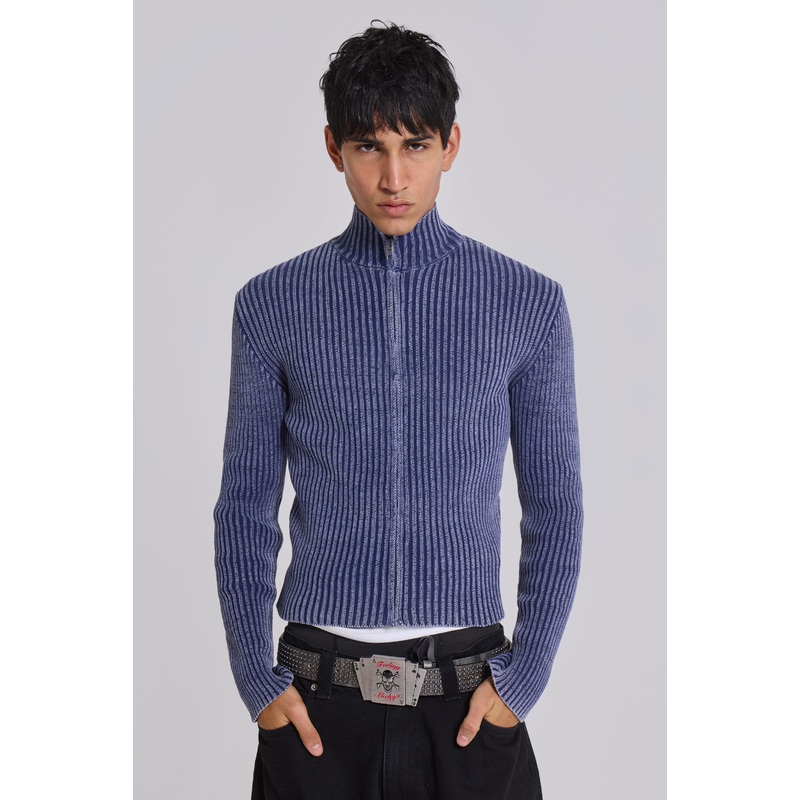 Blue Lucid Knit Track Top XS Blue