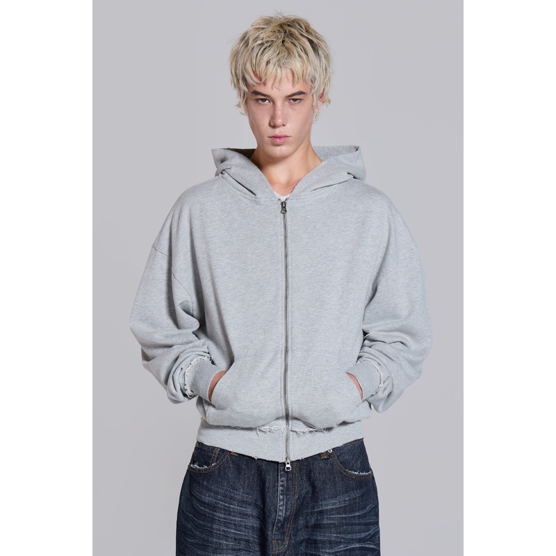 Grey Oversized Monster Hoodie XXS Grey