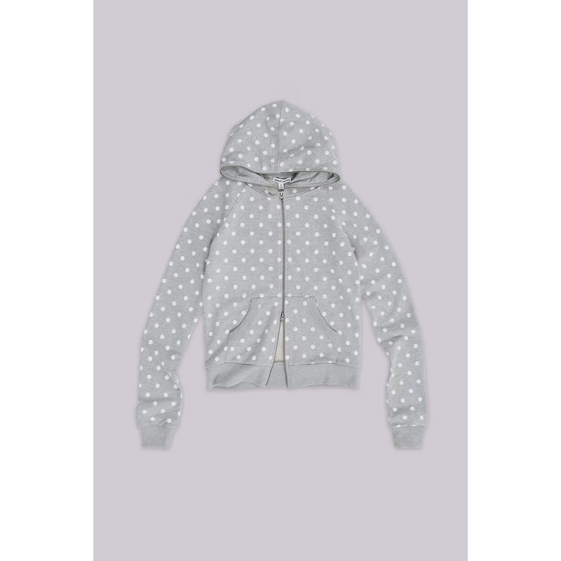 Grey Polkadot Hoodie XS Grey
