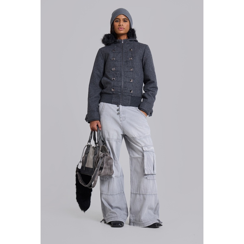 Marl Drummer Hooded Jacket XXS Grey