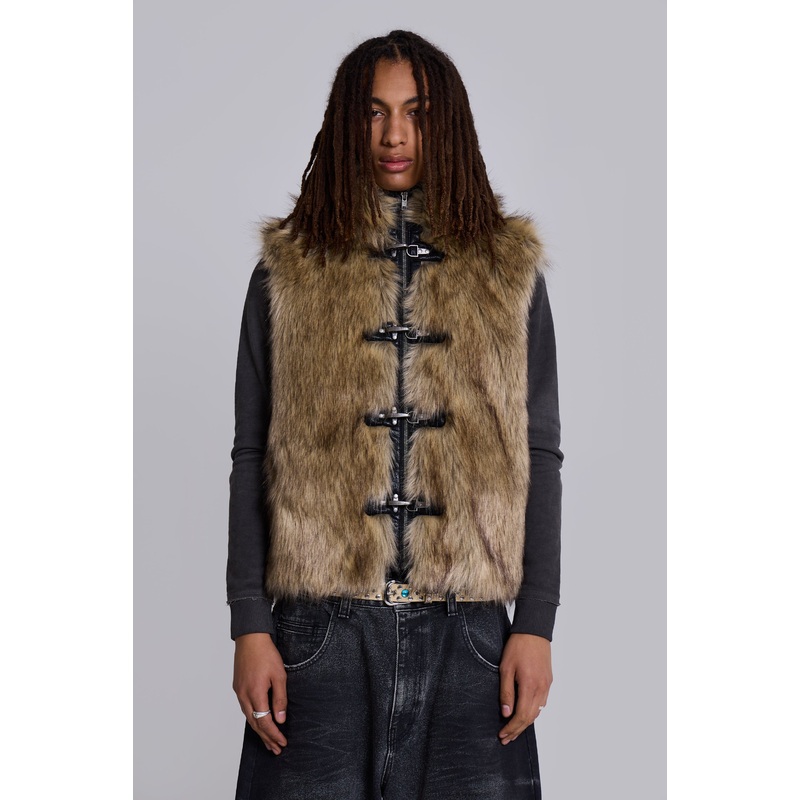 Mendoza Faux Fur Gilet XXS Brown