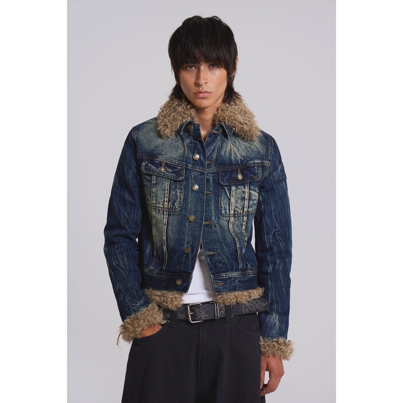 Shaggy Denim Jacket XS Blue