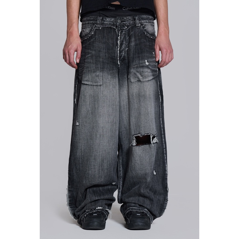 Black Eroded XL Colossus Jeans W26 Black