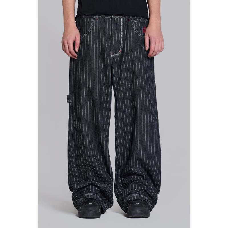 Black Ollie Pinstripe XL Colossus Jeans W26 Black