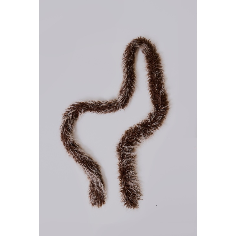 Leonie Faux Mongolian Fur Scarf in Brown ONE SIZE Brown