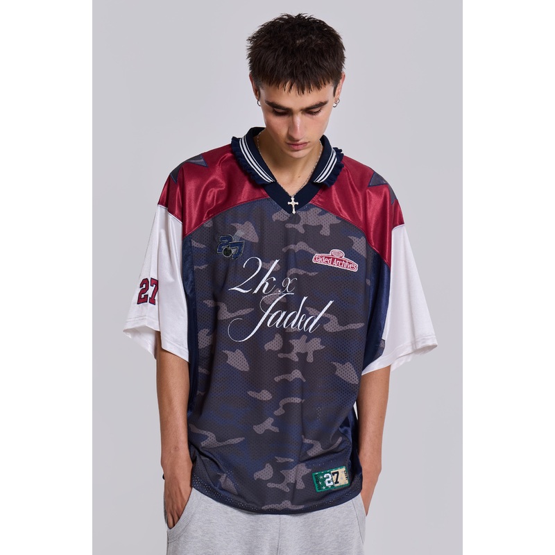 Touchdown Collar Football Shirt S/M Multi
