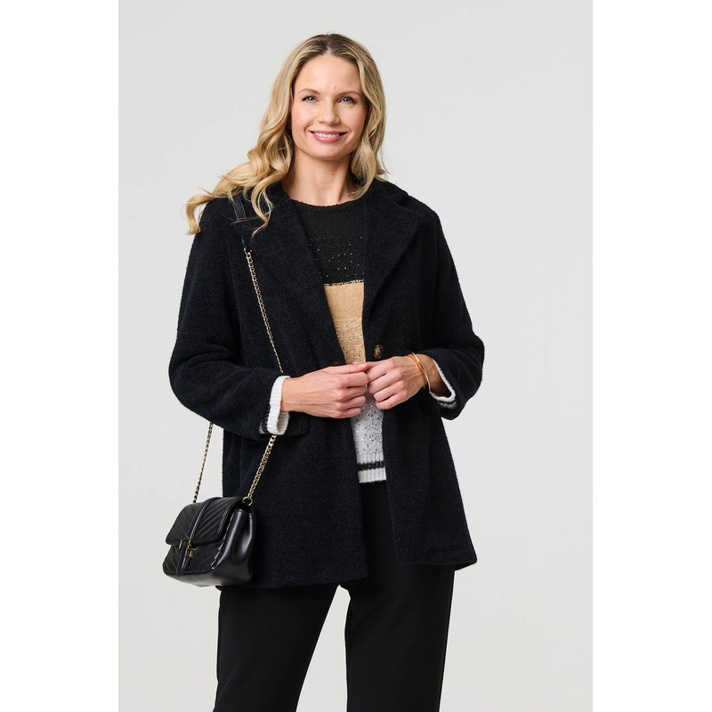 Soft Texture Pocket Detail Blazer Jacket Black 8