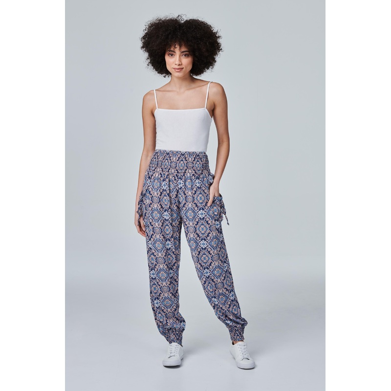 Mosaic Print Harem Pants Navy 8