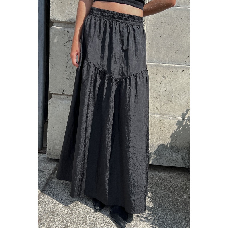 SINGLE TIER MAXI SKIRT Black Small