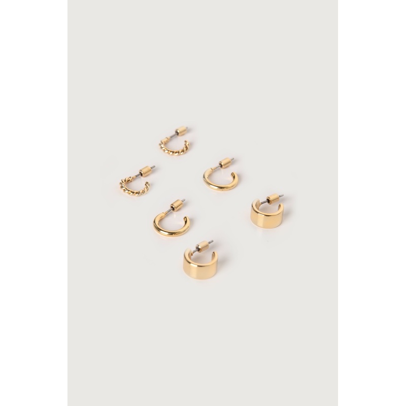 SMALL HOOP TRIO SET Gold One Size
