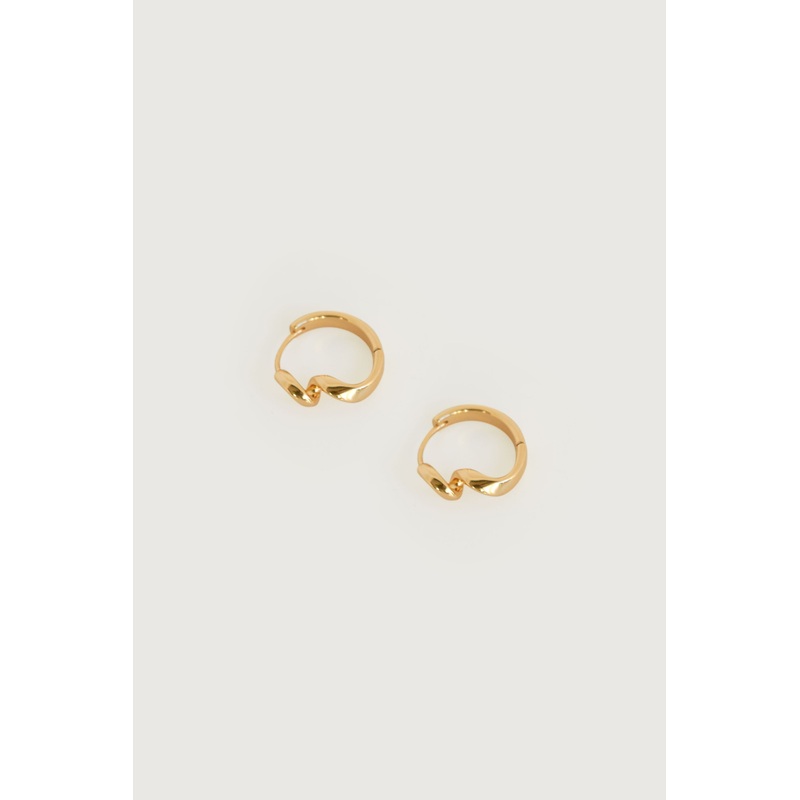 SMALL TWIST HOOP EARRING Gold One Size