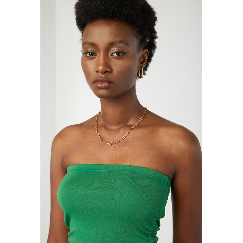 SQUARE CHAIN NECKLACE Gold One Size