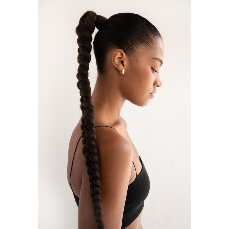 SQUARED THICK HOOP Gold One Size