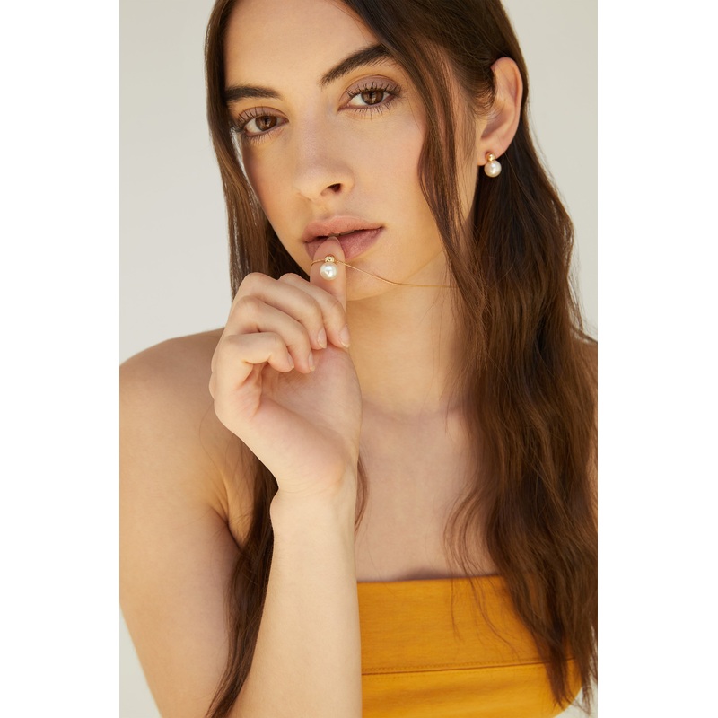 STONE PENDANT NECKLACE Pearl One Size