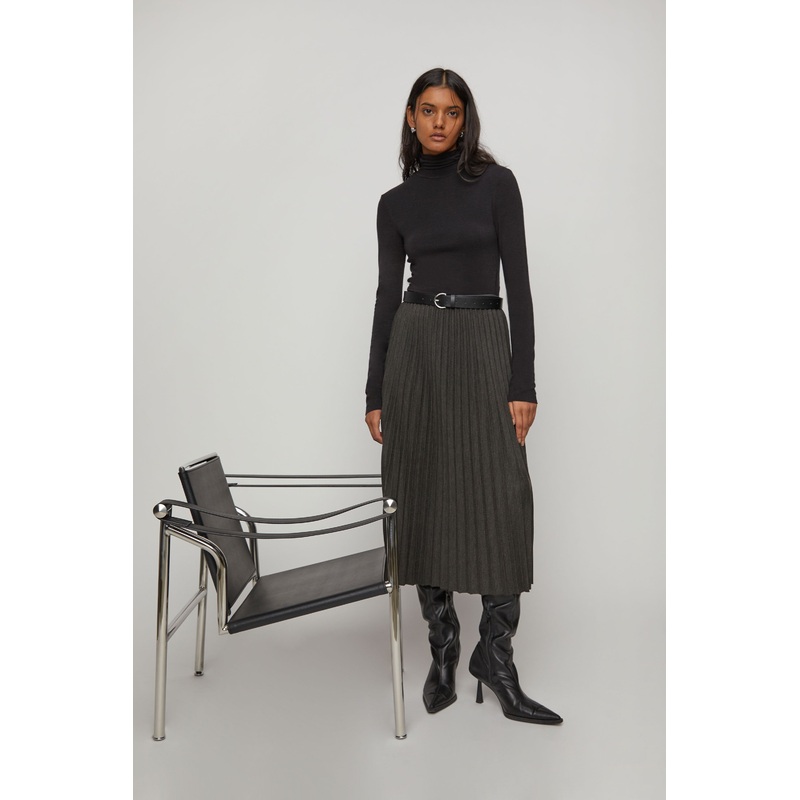 PLEATED MIDI SKIRT GREY Small