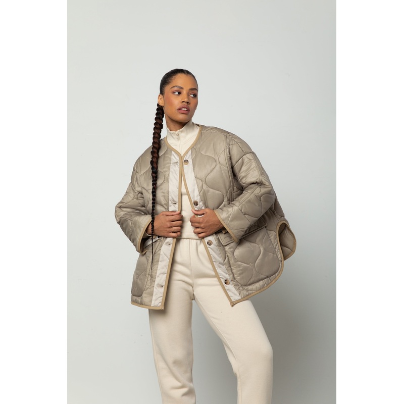 QUILTED JACKET Beige Small