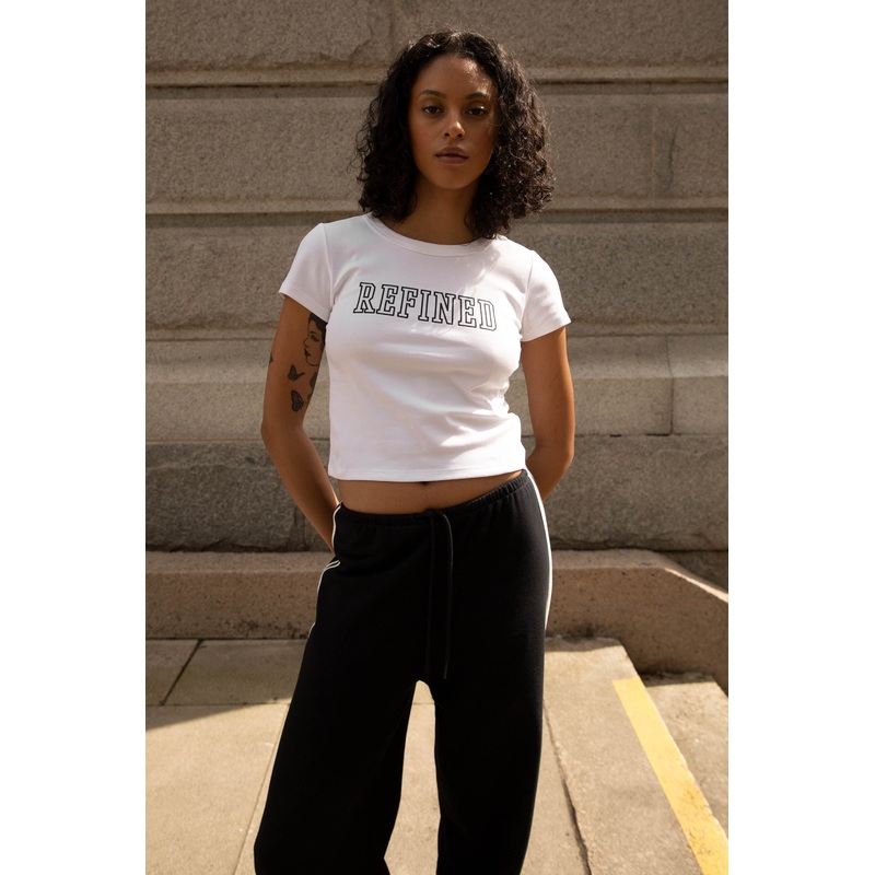 “REFINED” BABY TEE White Extra Small