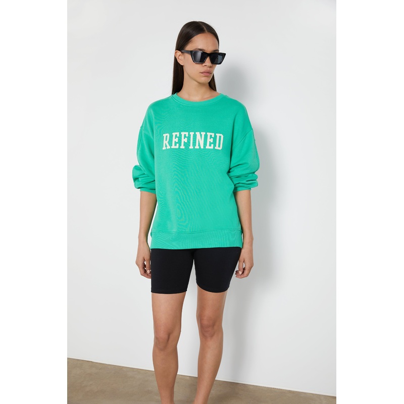 REFINED OVERSIZED SWEATSHIRT Ming Green Double Extra Small