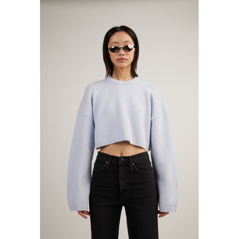 RELAXED FIT CROPPED SWEATER HALOGEN BLUE Double Extra Small