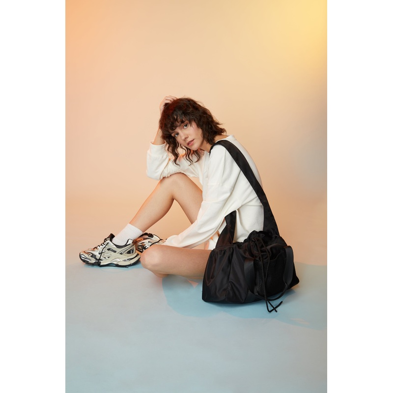 SATIN GYM BAG Black One Size