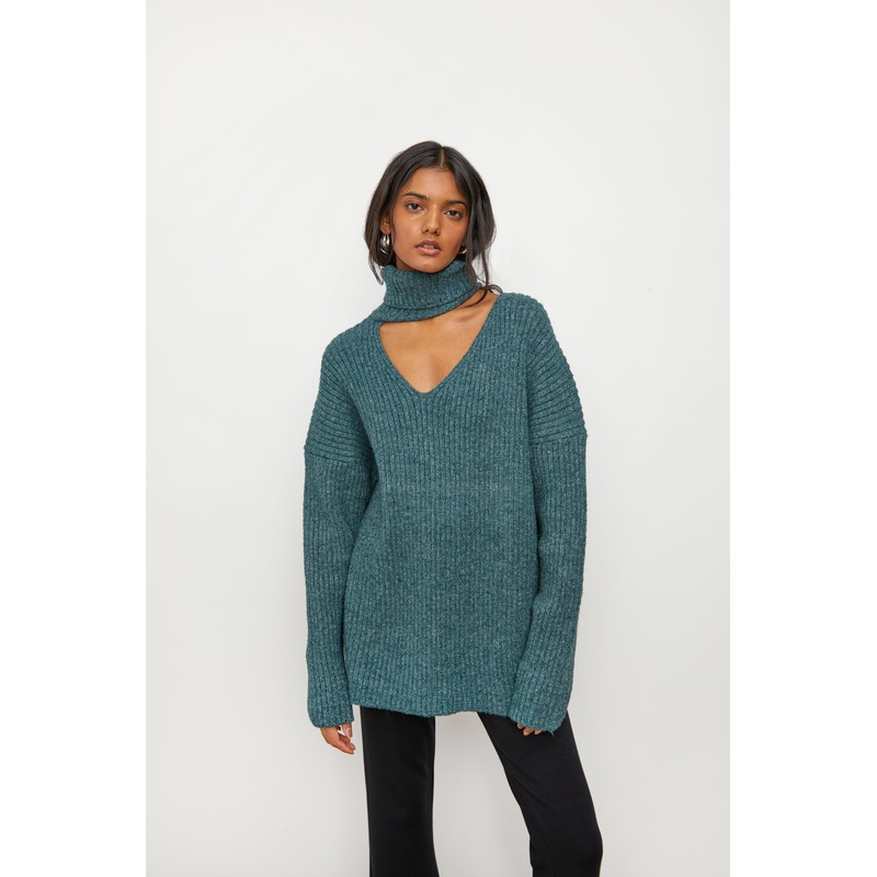 OVERSIZED TURTLENECK SWEATER Seamoss Double Extra Small