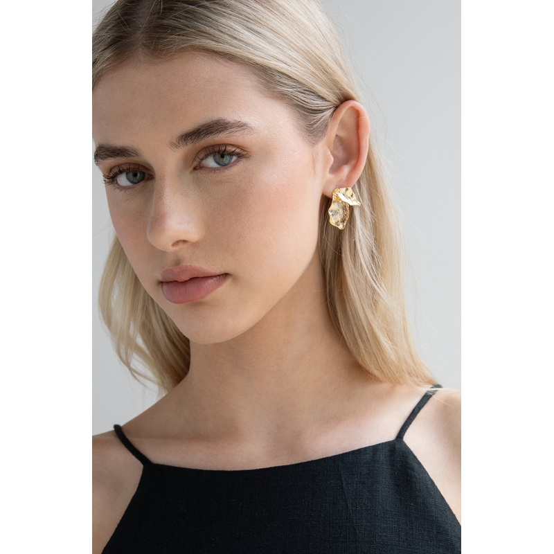 OVERSIZED PETAL EARRING Gold One Size