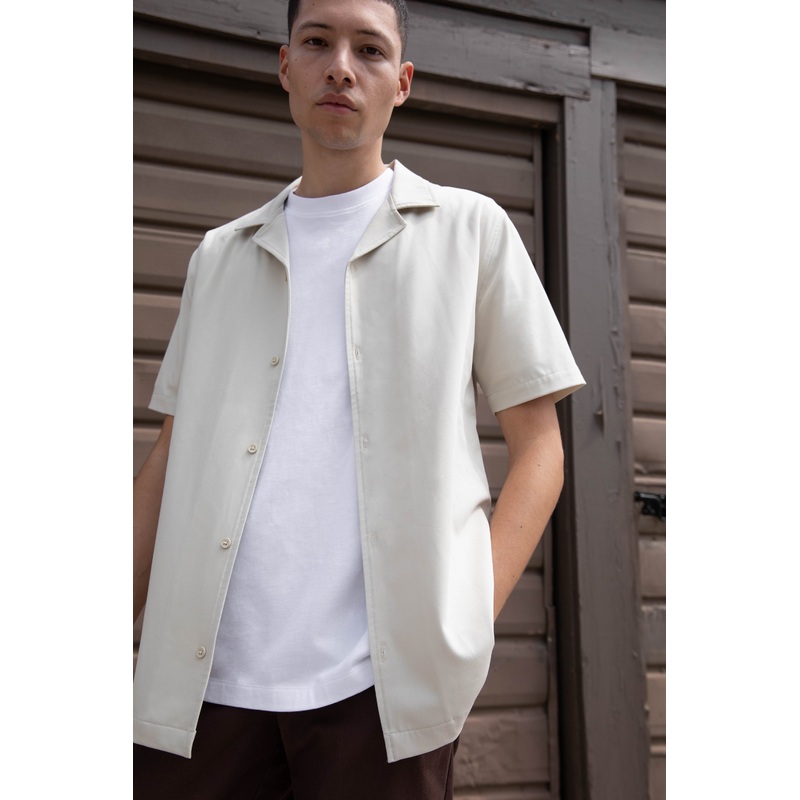 COLLARED SHORT SLEEVE SHIRT Pelican Extra Small