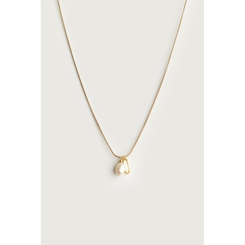 NECKLACE WITH PEARL Gold One Size