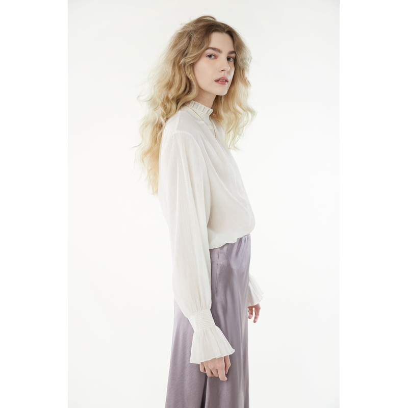 MOCKNECK BLOUSE Cream Extra Small