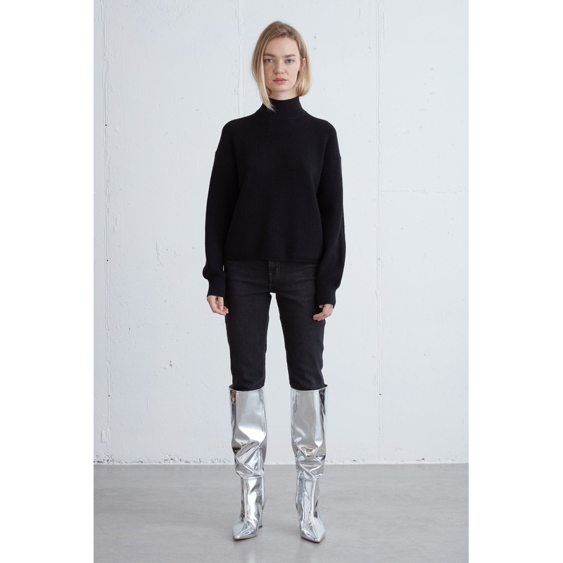 MOCKNECK SWEATER Black Double Extra Small