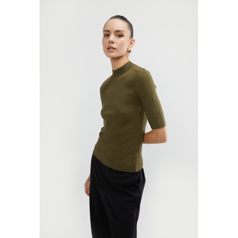 MOCKNECK SWEATER Military Olive Extra Small