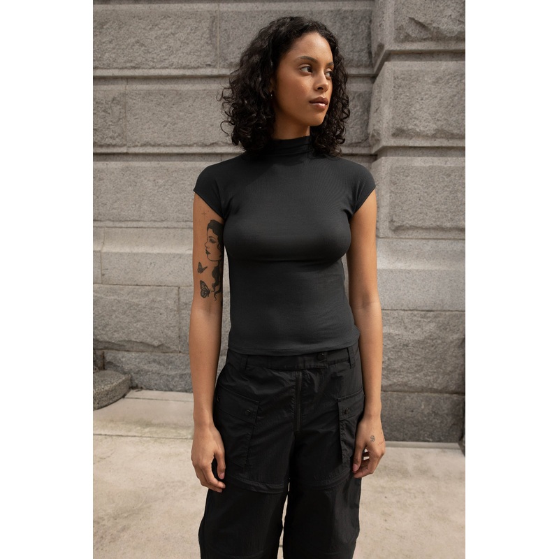 MOCKNECK TOP Black Extra Small